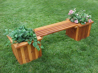 Outdoor Benches with Planters